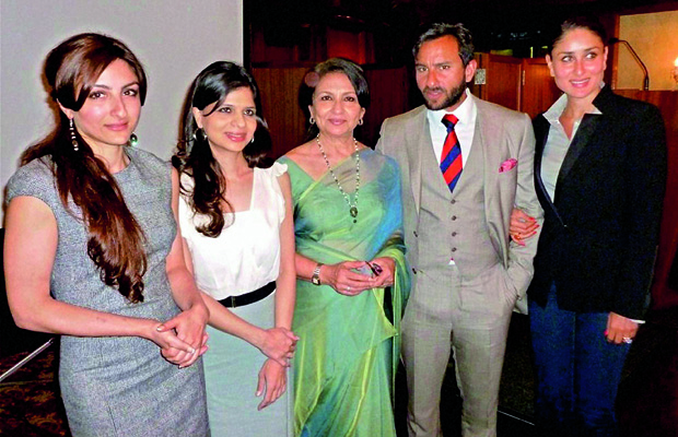 Sharmila Tagore with her family (from left) Soha Ali Khan, Saba Ali Khan, Saif Ali Khan and Kareena Kapoor (Photo: Deccan Chronicle) Sharmila Tagore with her family (from left) Soha Ali Khan, Saba Ali Khan, Saif Ali Khan and Kareena Kapoor (Photo: Deccan Chronicle)